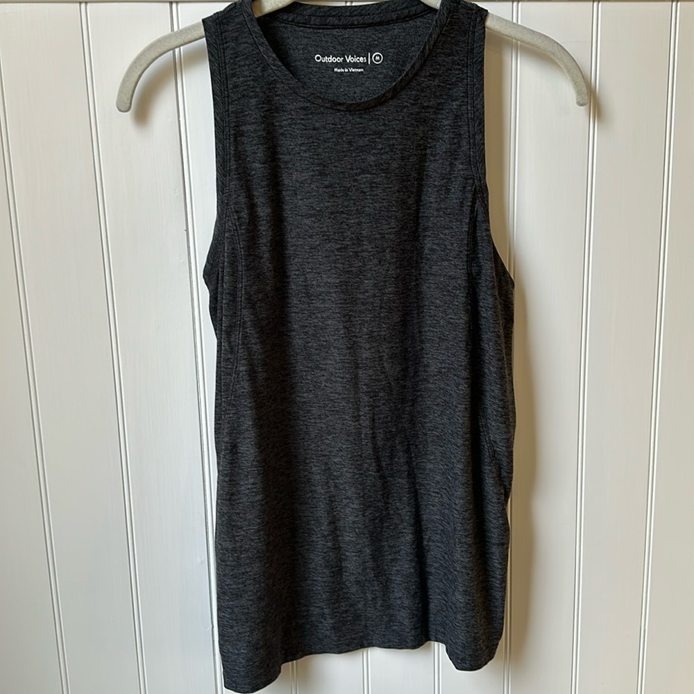 Outdoor Voices Grey Soft Spacedye Muscle Tank Top M